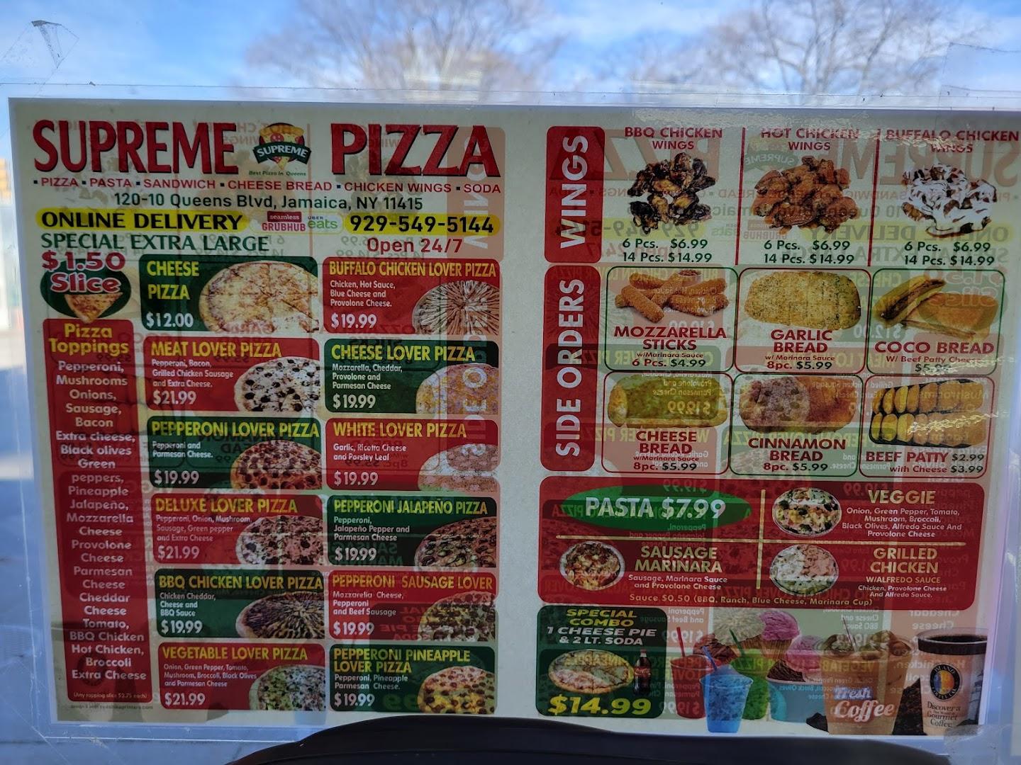99 Cent Premium Pizza Menu